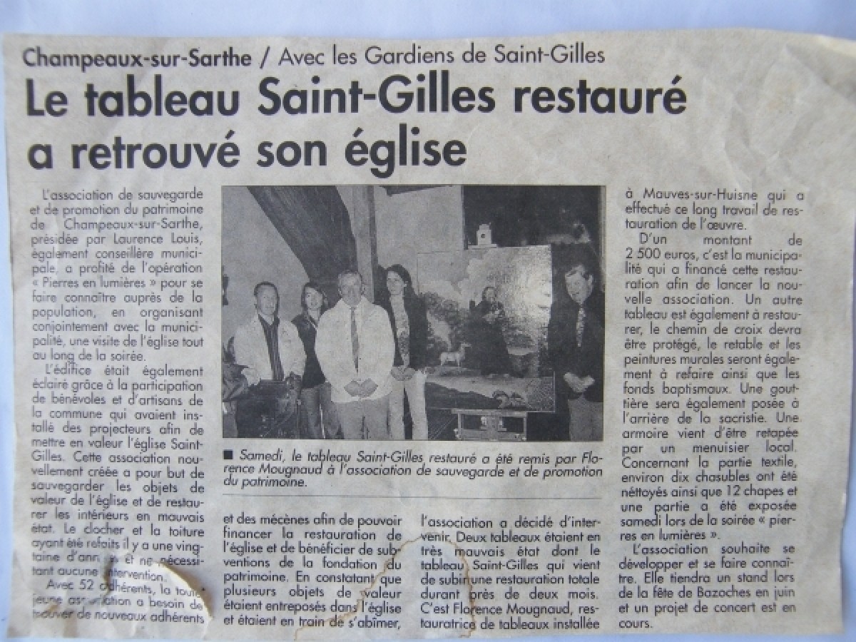 Le tableau Saint-Gilles restauré a retrouvé