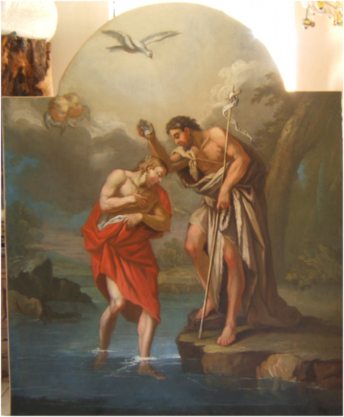 Restauration tableau Bapteme du Christ